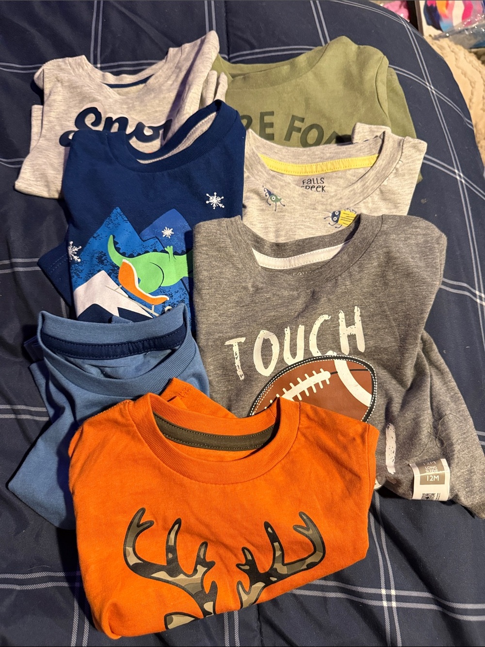 12 month Falls Creek Orange Antler Graphic Short Sleeve Tee with Mixed Kids Tops